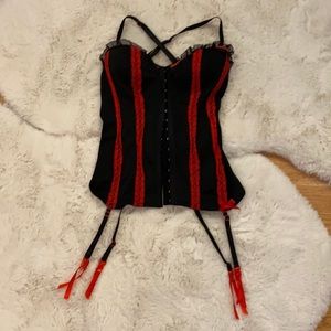 Black and Red Corset Lingerie Size S